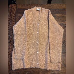 Vintage snowflakes mohair and wool Cozy Tan Women's Sweater